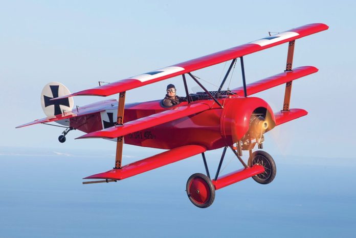 Rødmalt Fokker Dr. 1 med samme merking som baronen