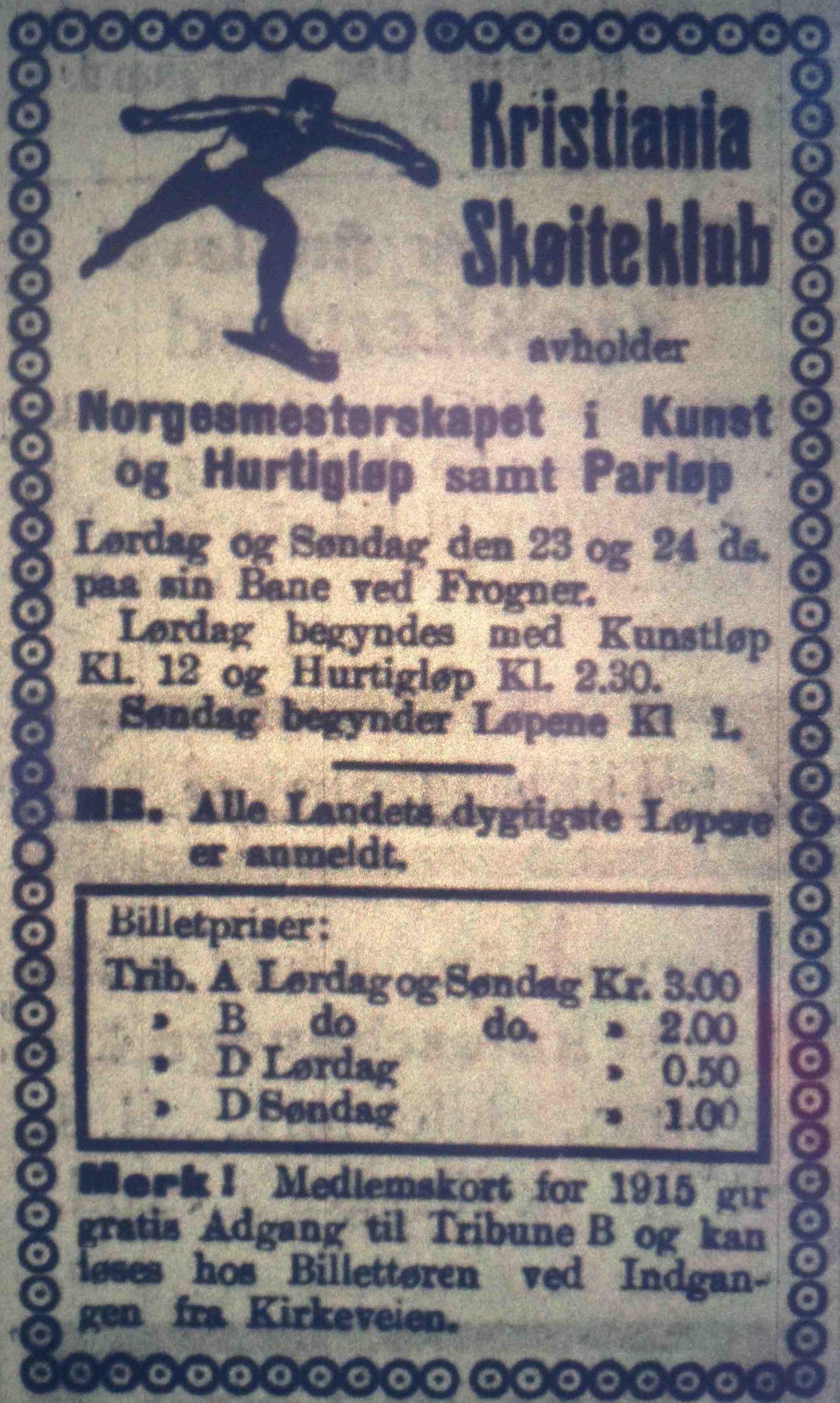 Annonse, NM 1915, fra Morgenbladet